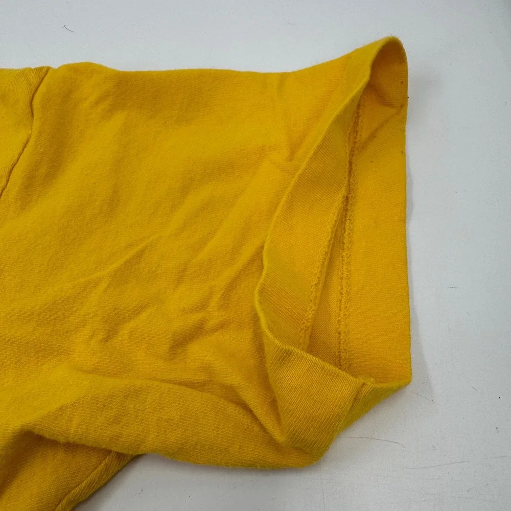 Fruit of the Loom‎ Yellow Cotton T Shirt Men's Size L Made in USA Single Stitch